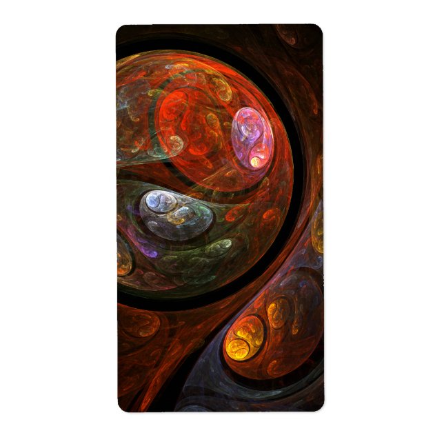 Abstrakt av Fluid Connection Art Fractal Fraktsedel (Framsidan)