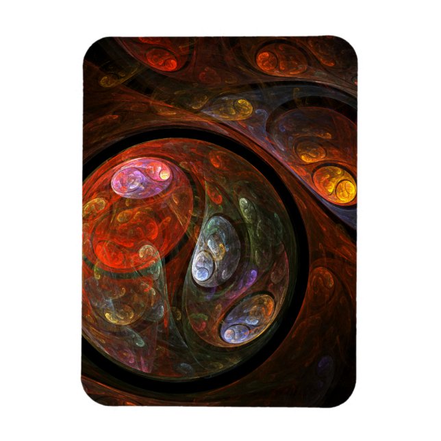 Abstrakt av Fluid Connection Art Premium Magnet (Vertikal)