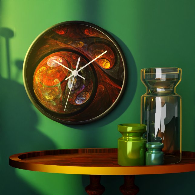 Abstrakt av Fluid Connection Art Round Stor Klocka (Fluid Connection Abstract Art Round Clock)