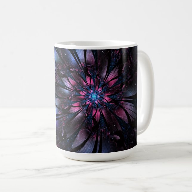 Abstrakt av fraktalblommans utformning.   kaffemugg (Framsida höger)