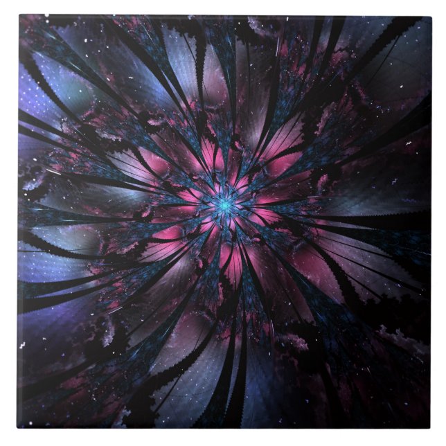 Abstrakt av fraktalblommans utformning. kakelplatta (Framsidan)