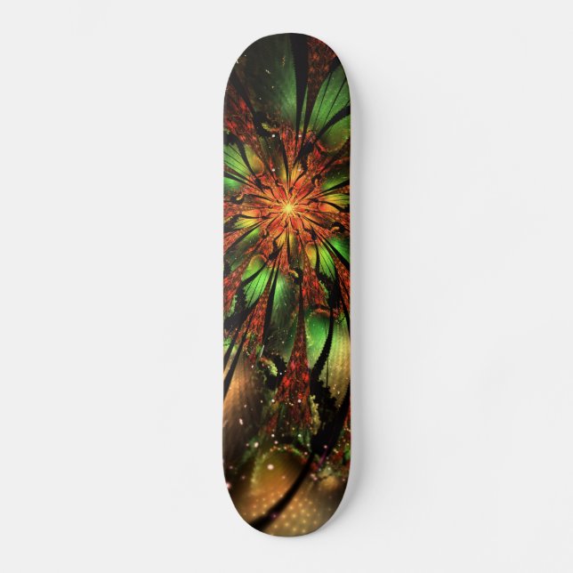Abstrakt av fraktalblommans utformning. mini skateboard bräda 18,5 cm (Framsida)
