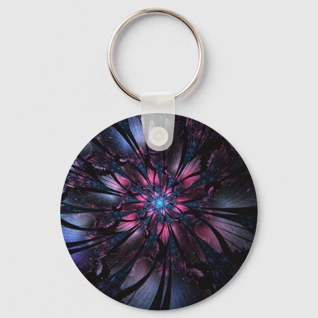 Abstrakt av fraktalblommans utformning. nyckelring (Framsida)