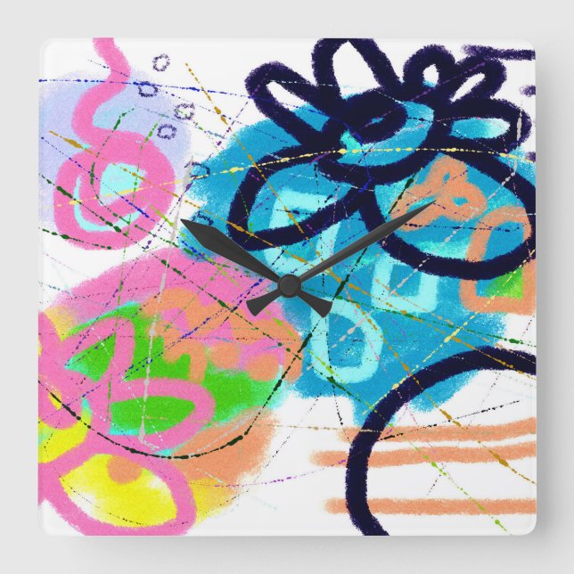 Abstrakt av funky fyrkantig klocka (Framsida)