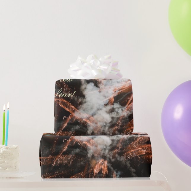 abstrakt av fyrverkeripjäser i guld presentpapper (Festgåvor)