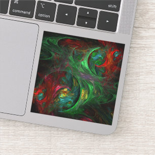 Abstrakt av Genesis Grönt Art Klistermärken
