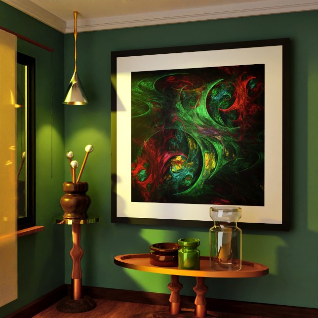 Abstrakt av Genesis Grönt Art Poster (Genesis Green Abstract Art Poster)