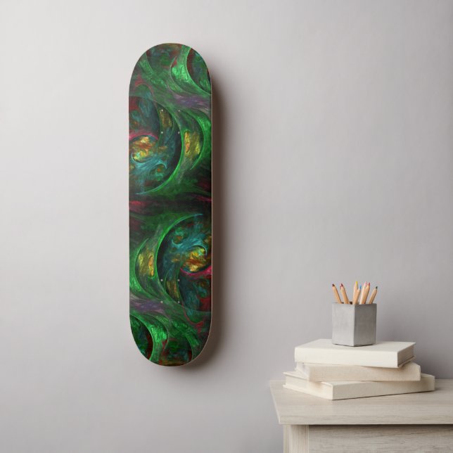 Abstrakt av Genesis Grönt Art Skateboard (Väggkonst)