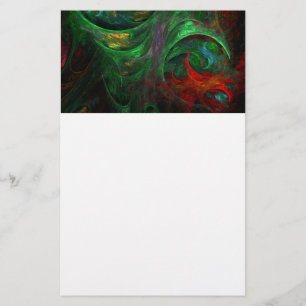 Abstrakt av Genesis Grönt Grönt Art Stationery Brevpapper