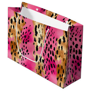 Abstrakt av Girly Rosa Guld Glam Leopard Print 