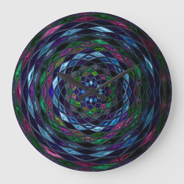 Abstrakt av glasmosaik stor klocka (Framsida)