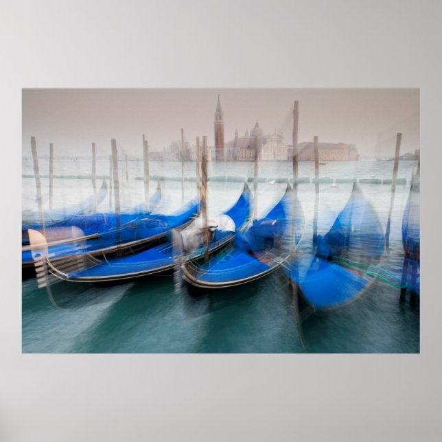 Abstrakt av gondoliner, Venedig Poster (Framsidan)