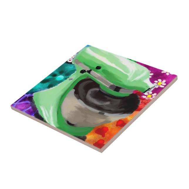 Abstrakt av Grönt av konsthälsning för Funky med b Kakelplatta (Sidan)