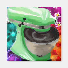 Abstrakt av Grönt av konsthälsning för Funky med b Magnet