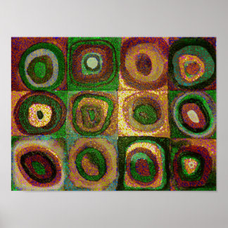Abstrakt av grönt Circles Poster