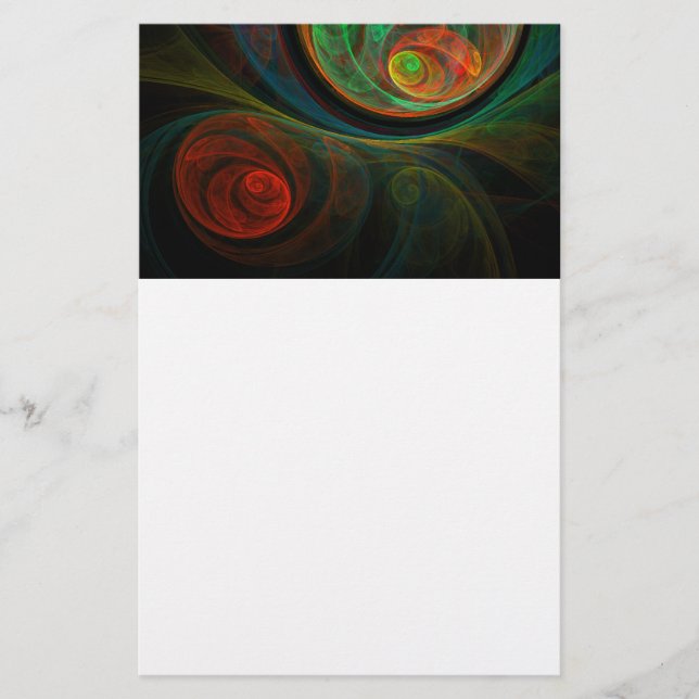 Abstrakt av Grönt  för återfödelse Art Stationery Brevpapper (Framsida)