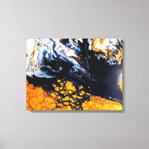 Abstrakt av guld, blå och vit akrylmålning