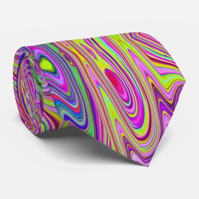 Abstrakt av Gult och Rosa Groovy Retro Art Slips (Rullad)