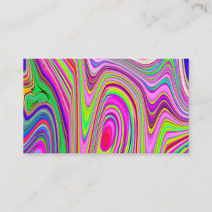 Abstrakt av Gult och Rosa Groovy Retro Art Visitkort