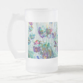 Abstrakt av hummerträdgård frostat ölglas