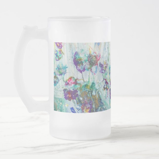 Abstrakt av hummerträdgård frostat ölglas (Vänster)