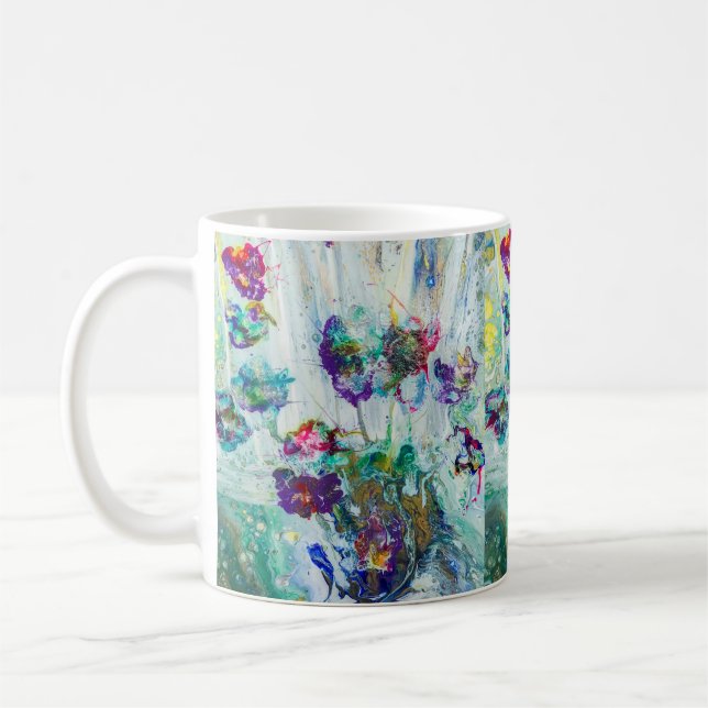 Abstrakt av hummerträdgård kaffemugg (Vänster)