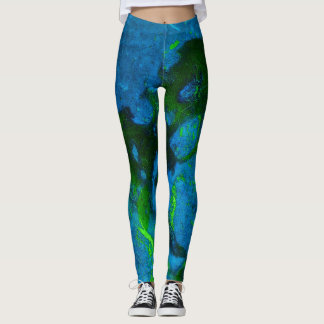 Abstrakt av kalksten i Gröntar och Aqua Blues Leggings