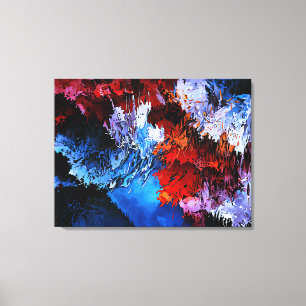 Abstrakt av kallfärgad Inferno Blue Red Contempora Canvastryck