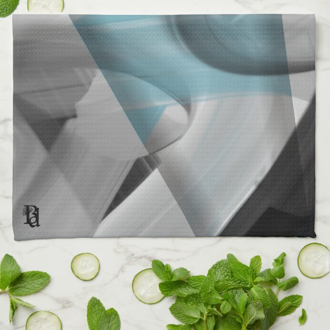 Abstrakt av könsceller Trend Home Decor Blue Ocean Kökshandduk (Vikta)