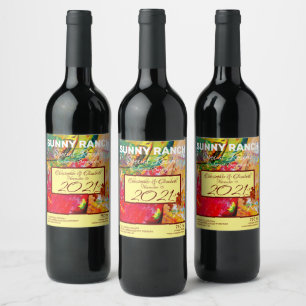 Abstrakt av konstgjord palett vinflaska etikett