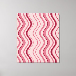 Abstrakt av konstnären Retro Rosa Wave Canvastryck