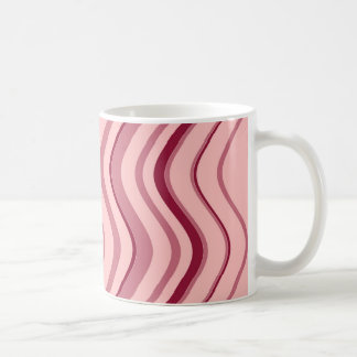 Abstrakt av konstnären Retro Rosa Wave Kaffemugg