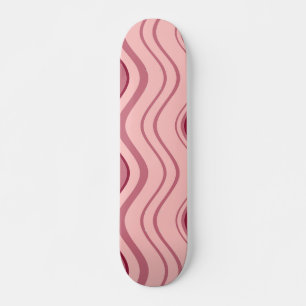 Abstrakt av konstnären Retro Rosa Wave Mini Skateboard Bräda 18,7 Cm