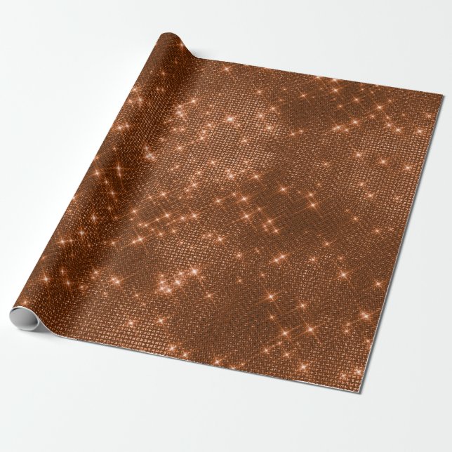 Abstrakt av koppar Sparkly Metallic Grill Urban Presentpapper (Utrullad)