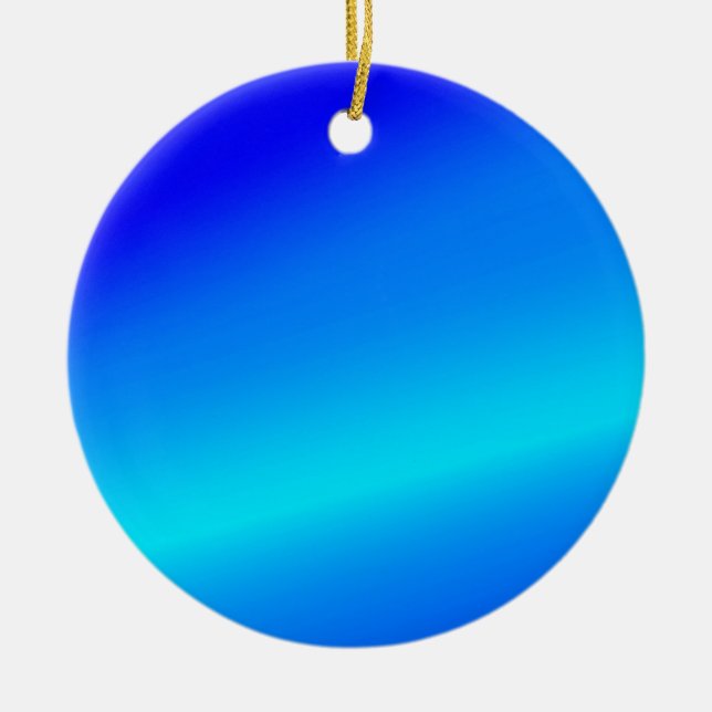 Abstrakt av kopparblått blandat vattenfärgspastel julgransprydnad keramik (Framsidan)