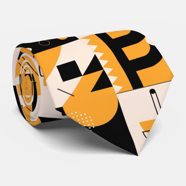 Abstrakt av kvadrater Geometrical Mönster Necktie Slips (Rullad)