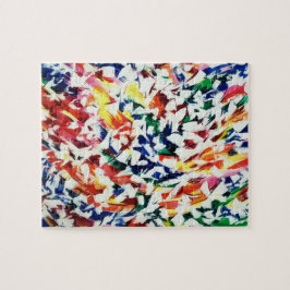 Abstrakt av ljusröd Gult, konstnärlig Roligt, blå, Pussel