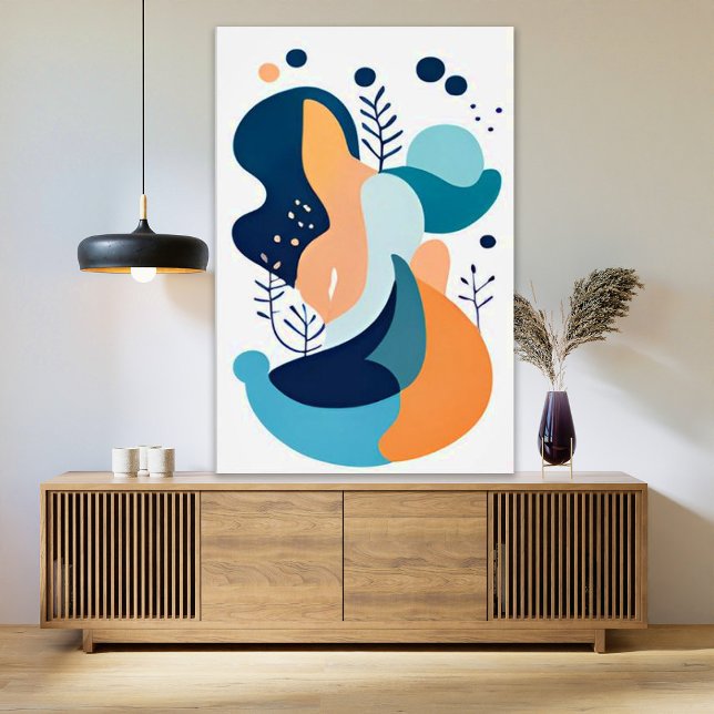 Abstrakt av marin blå Orange Boho Illustration AI  Poster (Skapare uppladdad)