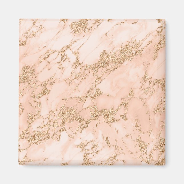 abstrakt av marmor från ro guld glitter magnet (Framsidan)