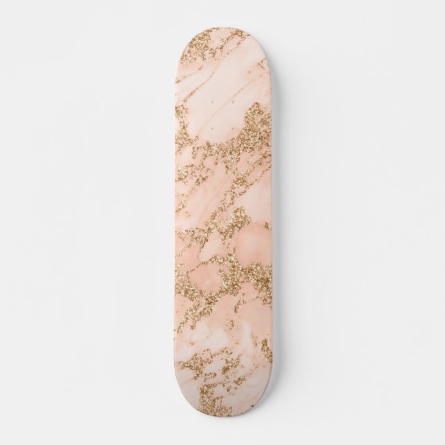 abstrakt av marmor från ro guld glitter mini skateboard bräda 18,5 cm (Framsida)