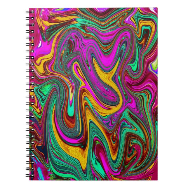 Abstrakt av marmorerad Shock rosa och marmorerad G Anteckningsbok (Framsidan)