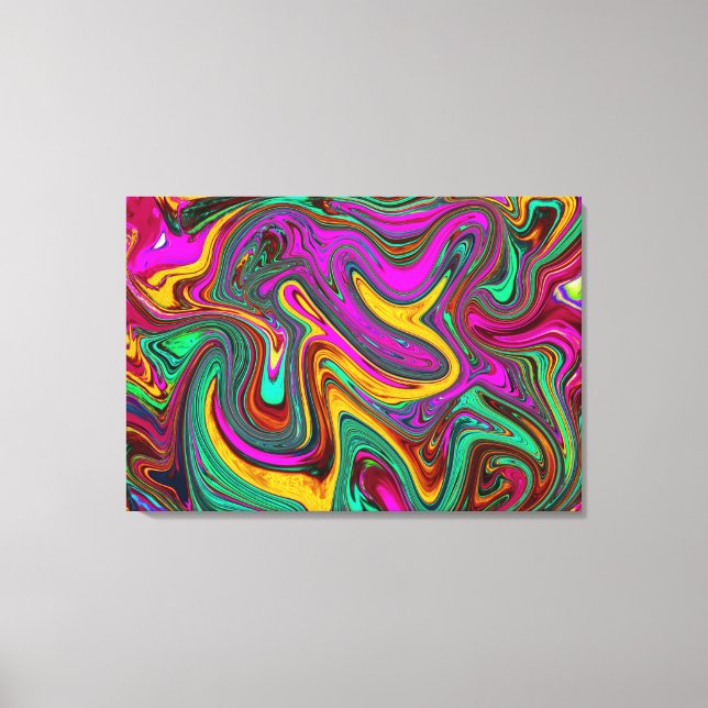 Abstrakt av marmorerad Shock rosa och marmorerad G Canvastryck (Framsida)