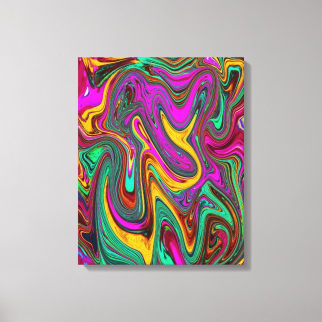 Abstrakt av marmorerad Shock rosa och marmorerad G Canvastryck (Framsida)