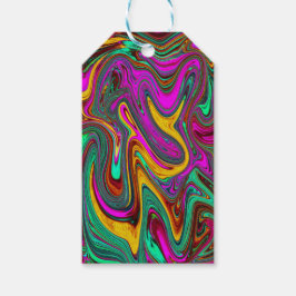 Abstrakt av marmorerad Shock rosa och marmorerad G Presentetikett