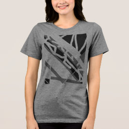 Abstrakt av MCM-utseende för grått Black Diagonal T Shirt