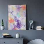 Abstrakt av  med , färg för unik Roligt Poster<br><div class="desc">Konstnärlig lila,  orange,  grönt vid mynta,  abstrakt av violett och vit färgad,  färgpensel mönster. Matcha den här designen med din insida-dekorator färger och lägg lite färg på väggen!</div>