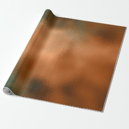 Abstrakt av metallisk grungy av koppar Rust Teal P Presentpapper