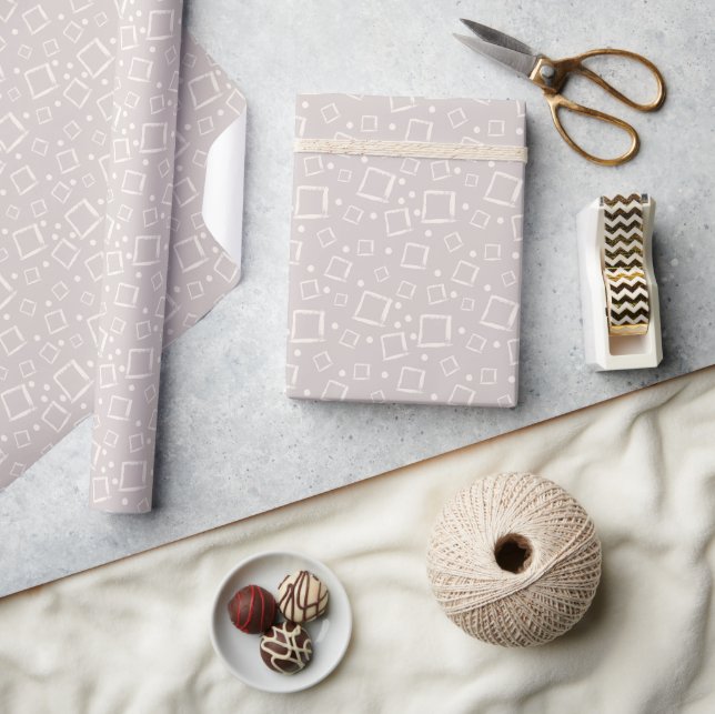 Abstrakt av minimalistisk Taupe Ivory Neutralt Ele Presentpapper (Hantverk)