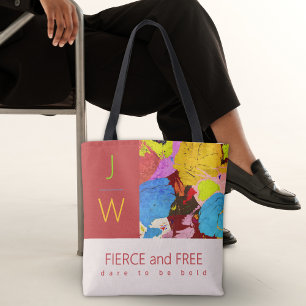 Abstrakt av modern djärv Elegant Art Monogram Tygkasse