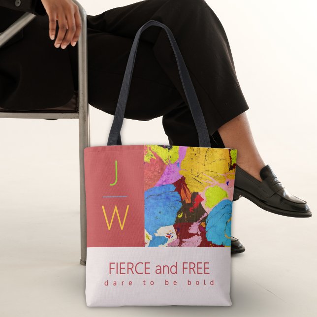 Abstrakt av modern djärv Elegant Art Monogram Tygkasse (Skapare uppladdad)